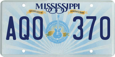 MS license plate AQO370
