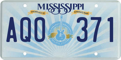MS license plate AQO371