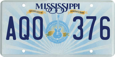 MS license plate AQO376