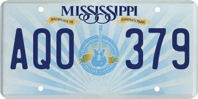 MS license plate AQO379