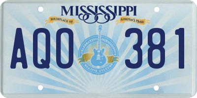 MS license plate AQO381