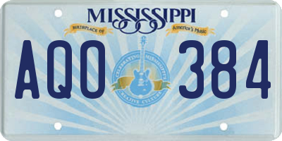 MS license plate AQO384