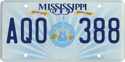 MS license plate AQO388