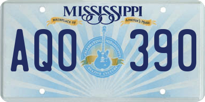 MS license plate AQO390