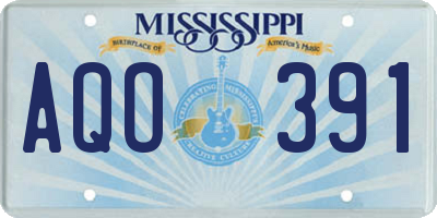 MS license plate AQO391