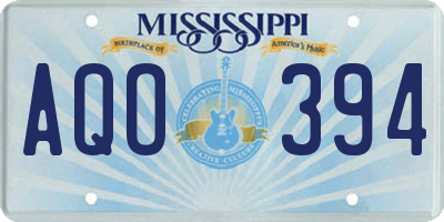 MS license plate AQO394