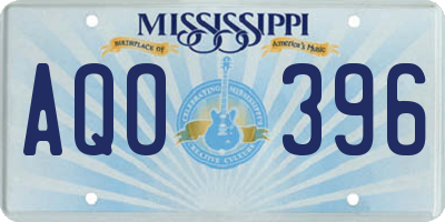 MS license plate AQO396
