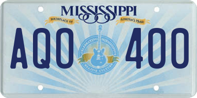MS license plate AQO400