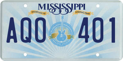 MS license plate AQO401