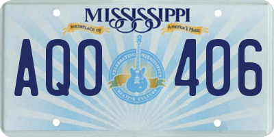 MS license plate AQO406