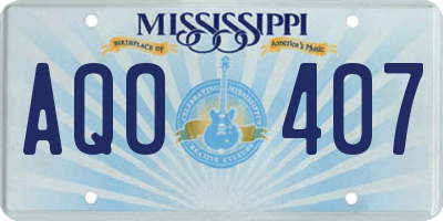 MS license plate AQO407
