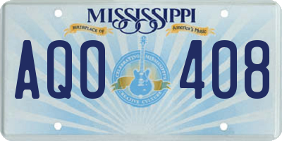 MS license plate AQO408