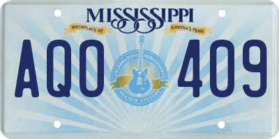 MS license plate AQO409