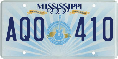 MS license plate AQO410