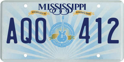 MS license plate AQO412
