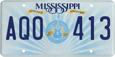 MS license plate AQO413