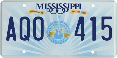 MS license plate AQO415
