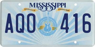 MS license plate AQO416