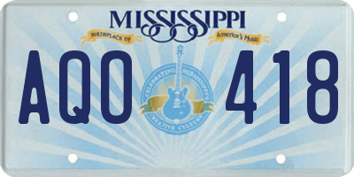 MS license plate AQO418