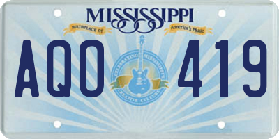 MS license plate AQO419