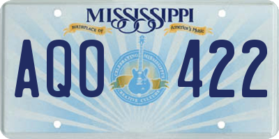 MS license plate AQO422