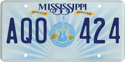 MS license plate AQO424
