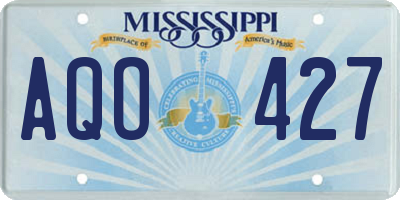 MS license plate AQO427