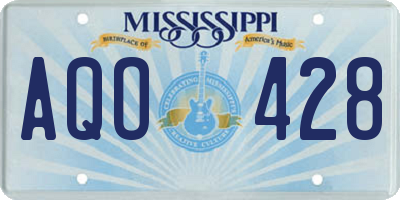 MS license plate AQO428