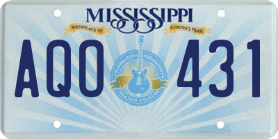 MS license plate AQO431