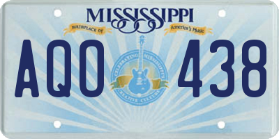 MS license plate AQO438