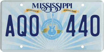 MS license plate AQO440