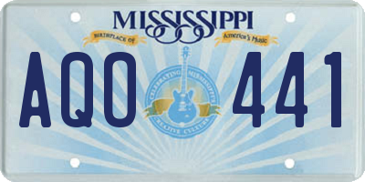 MS license plate AQO441