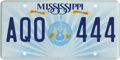 MS license plate AQO444
