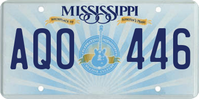 MS license plate AQO446