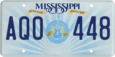 MS license plate AQO448