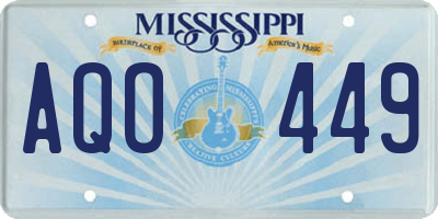 MS license plate AQO449