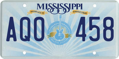 MS license plate AQO458