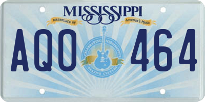 MS license plate AQO464