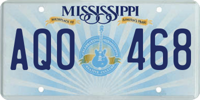 MS license plate AQO468