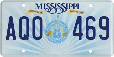 MS license plate AQO469