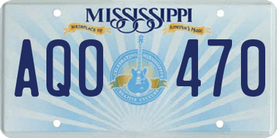 MS license plate AQO470