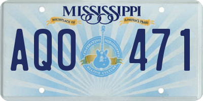 MS license plate AQO471