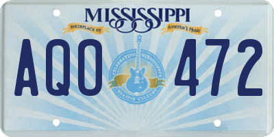 MS license plate AQO472