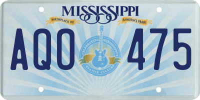 MS license plate AQO475