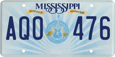 MS license plate AQO476