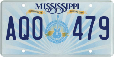 MS license plate AQO479