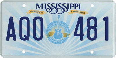 MS license plate AQO481