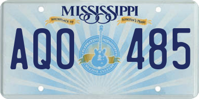 MS license plate AQO485
