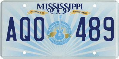 MS license plate AQO489