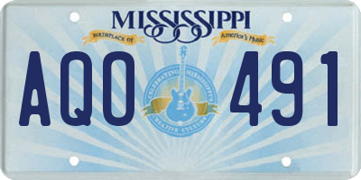 MS license plate AQO491